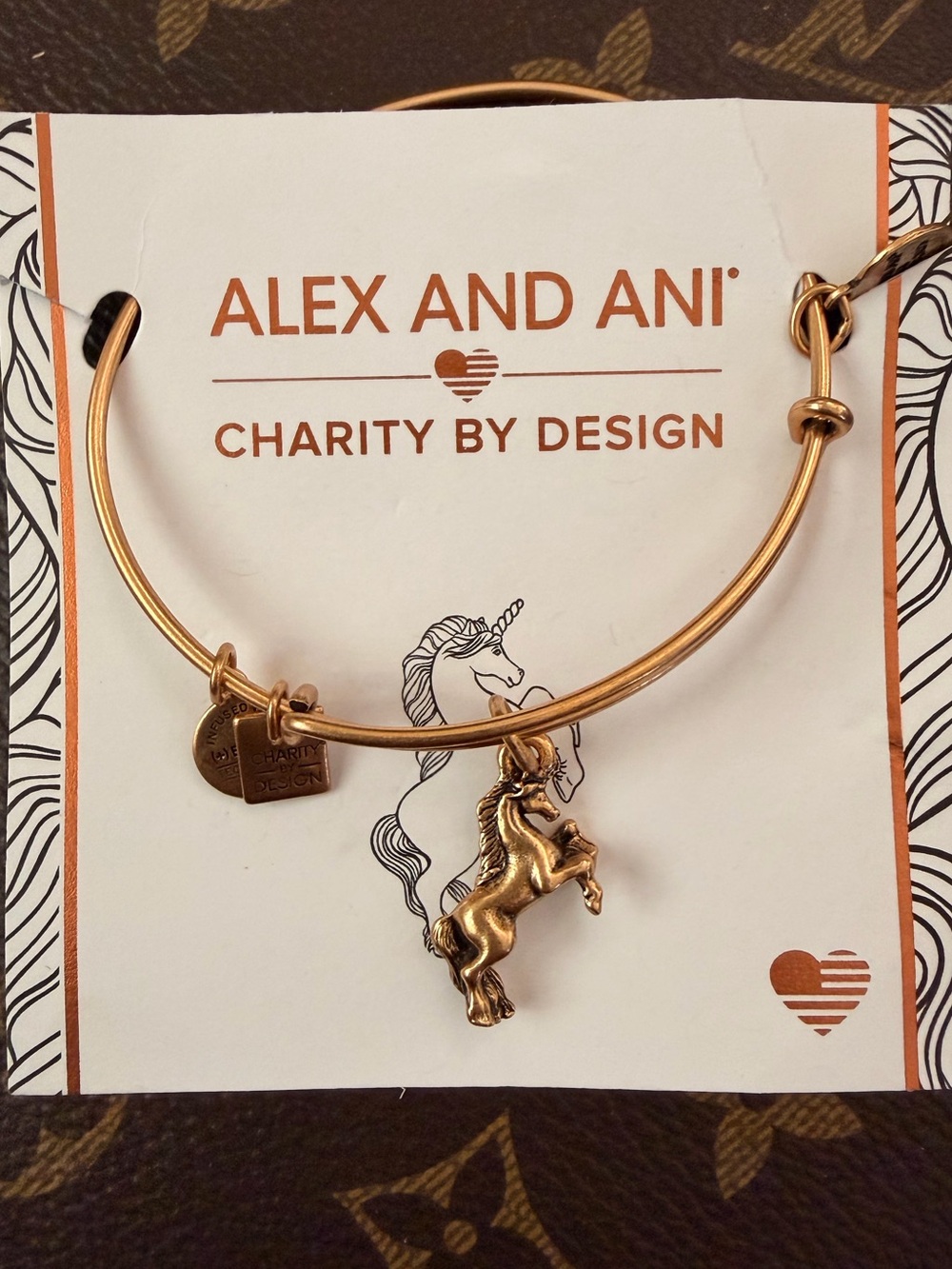 Alex and Ani Gold Unicorn Charm Bangle